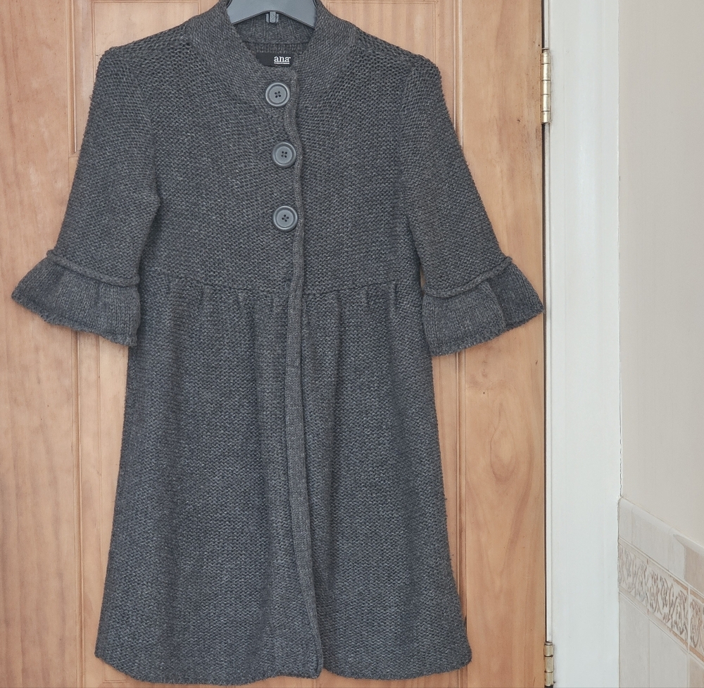a.n.a A New Approach Snap Button Front Heather Gray Cardigan Sweater, Size S